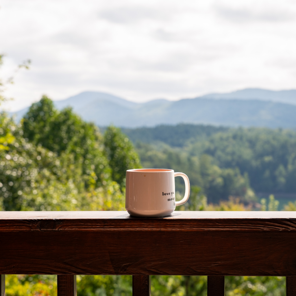 Mountain view from a Western North Carolina home reflecting the lifestyle of living in Asheville NC