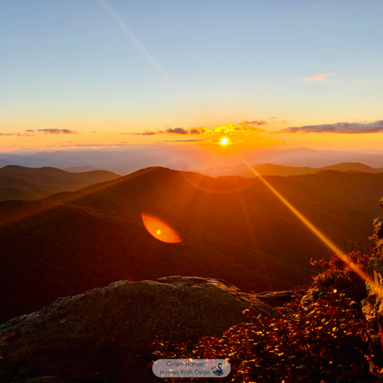 sunset over the blueridge mountains - Retiring in Asheville NC