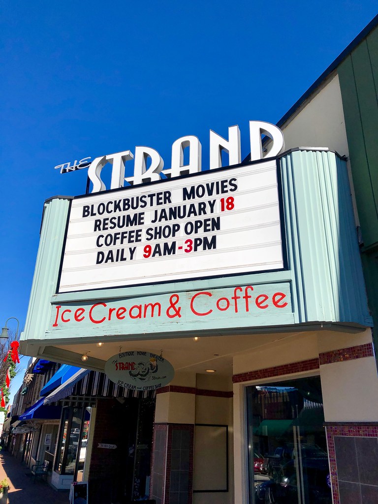 The Strand theater on Main Street in Black Mountain NC near Asheville